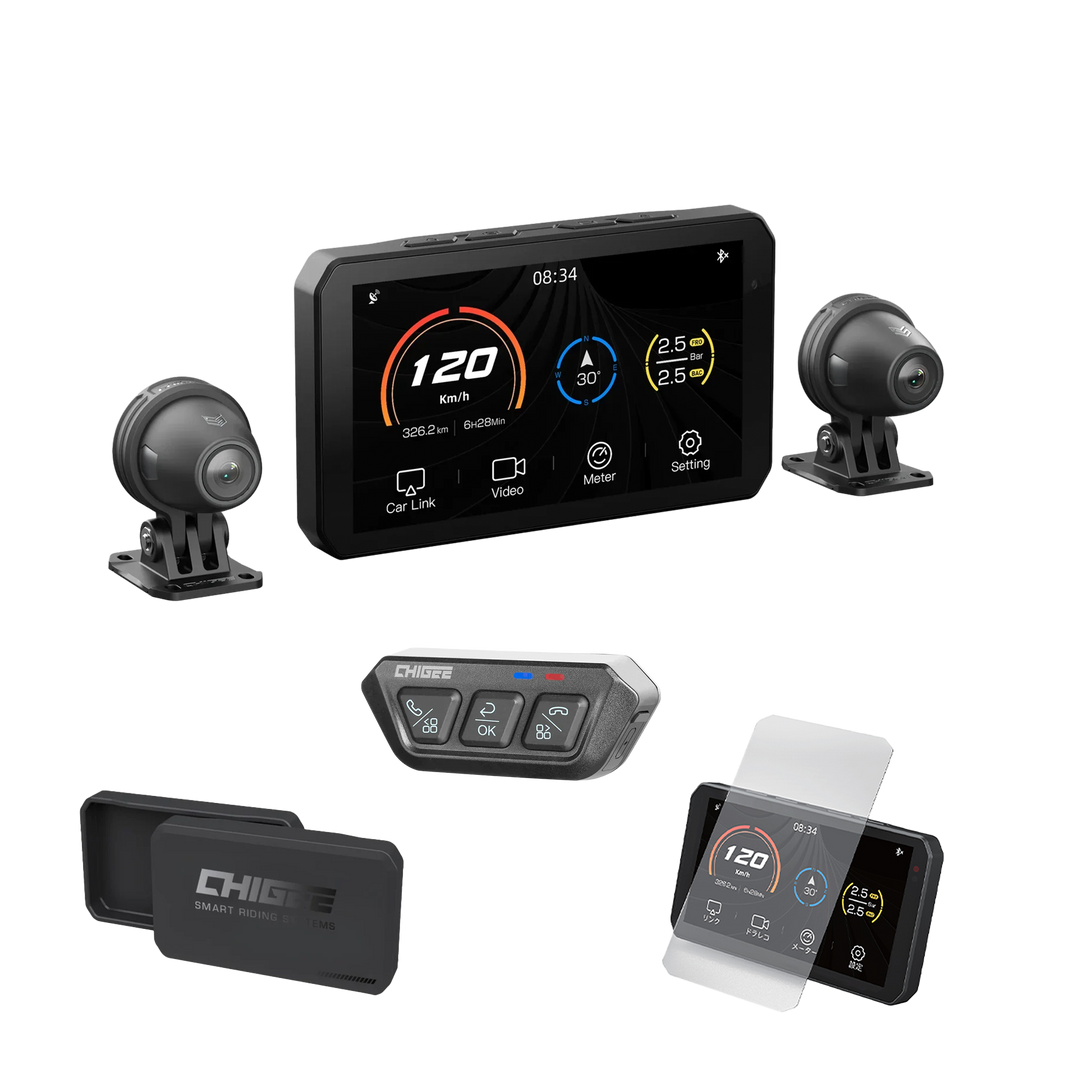 Zestaw Apple CarPlay Android Auto Wideorejestrator Motocyklowy
